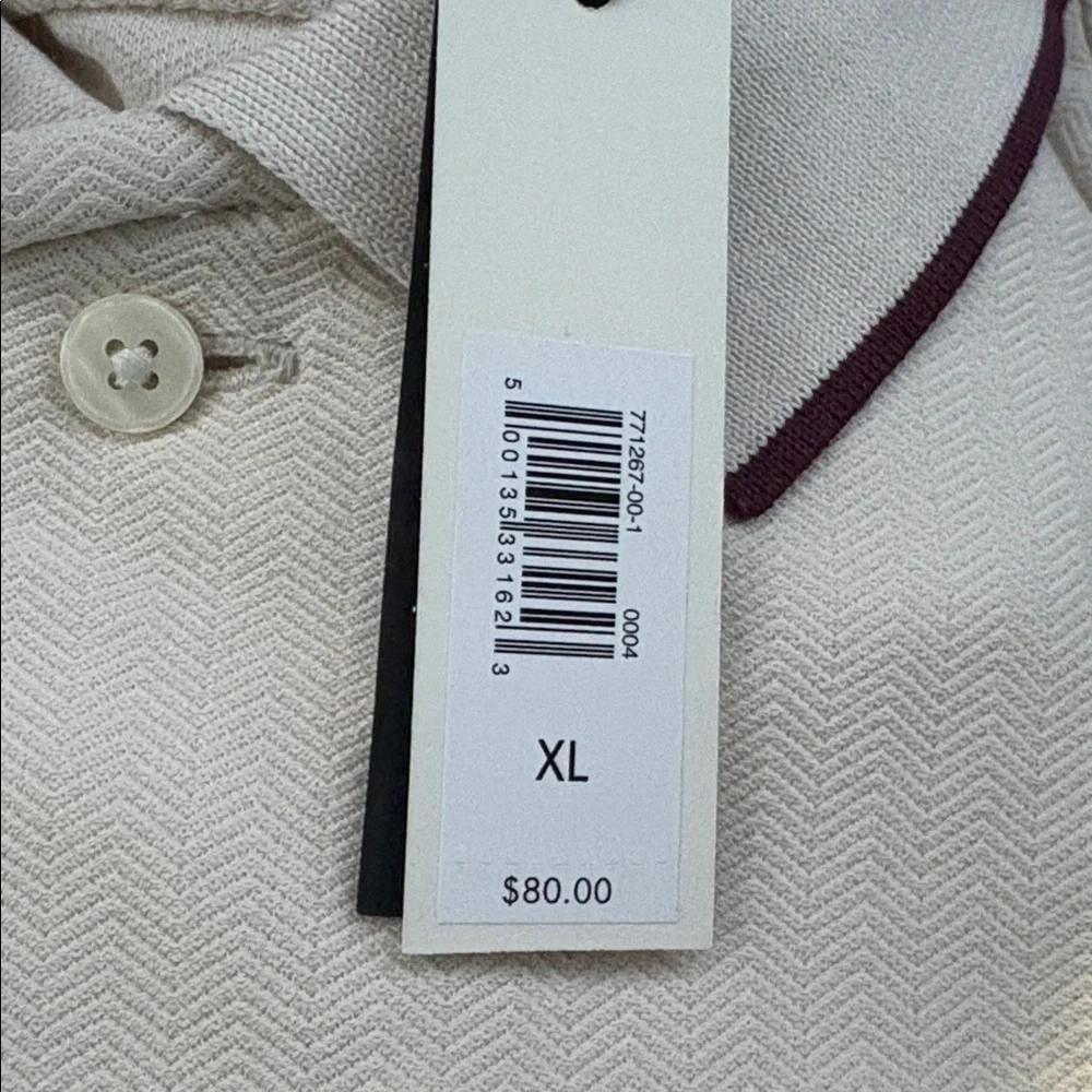 NWT Banana Republic Herringbone Resort Cream White Resort Shirt Sz XL (#771267)